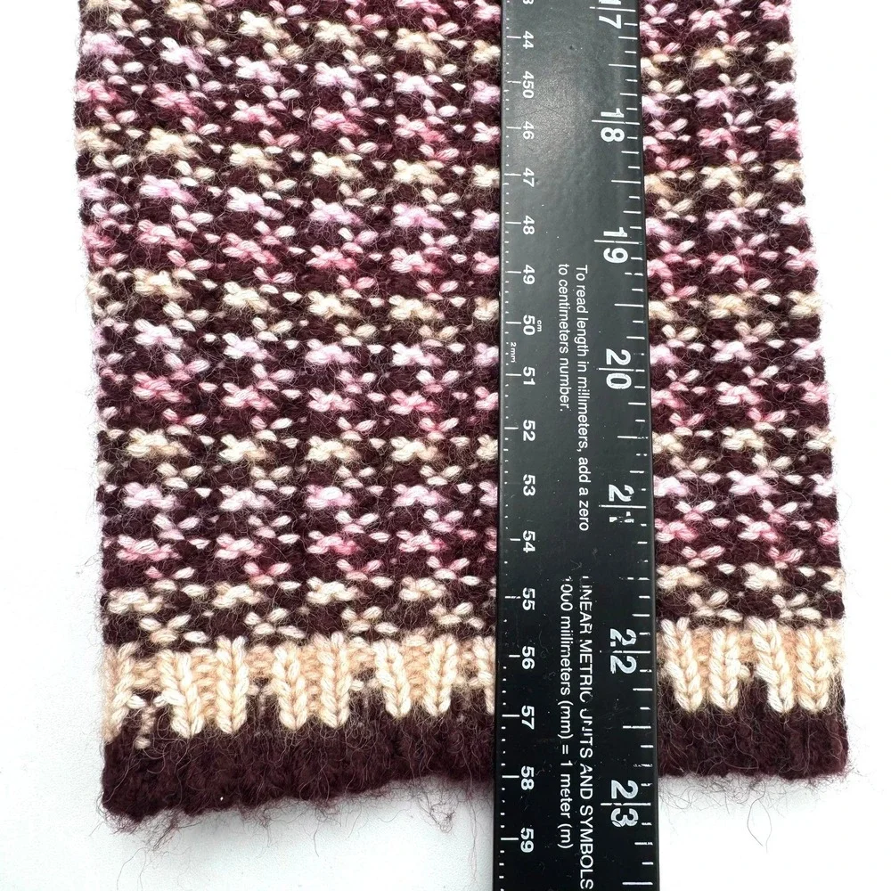 TALBOTS Women's 1X Purple Pink Tweed Crewneck Cardigan Sweater Knit Button Front